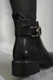 Buckle Side Zipper Closure Ankle Boots