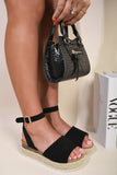 Buckle Ankle Strap Wedge Sandals