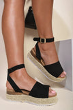 Buckle Ankle Strap Wedge Sandals