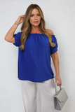 Cinched Sleeve Off Shoulder Top