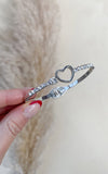 Diamante Bangle with Love Heart Detail