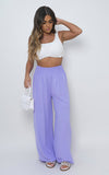 Elastic High Waist Wide Leg Trousers