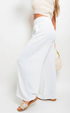 Elastic High Waist Wide Leg Trousers