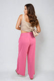 Elastic High Waist Wide Leg Trousers