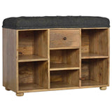 Black Tweed 1 Drawer Bench-6