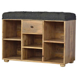 Black Tweed 1 Drawer Bench-1