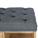 Black Tweed 1 Drawer Bench-2