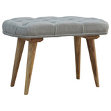 Deep Button Grey Tweed Bench-2