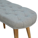 Deep Button Grey Tweed Bench-4