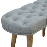 Deep Button Grey Tweed Bench-5