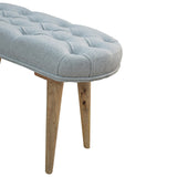 Deep Button Grey Tweed Bench-6