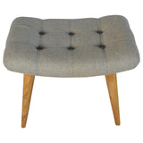 Curved Grey Tweed Bench-4