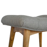 Curved Grey Tweed Bench-6