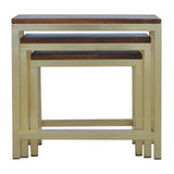 Chunky Gold Stool Set of 3