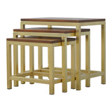 Chunky Gold Stool Set of 3-4