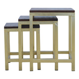 Chunky Gold Stool Set of 3-1