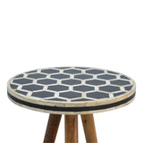 Bone Inlay Tripod Stool-2