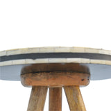 Bone Inlay Tripod Stool-4