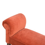 Brick Red Velvet Bench-3