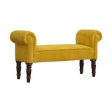 Mustard Velvet Bench-2