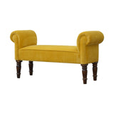 Mustard Velvet Bench-1