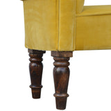 Mustard Velvet Bench-7