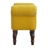 Mustard Velvet Bench-8