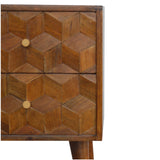 Chestnut Cube Carved Bedside-3