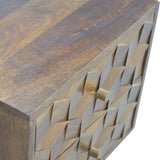 Chestnut Cube Carved Bedside-4