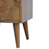 Chestnut Cube Carved Bedside-6