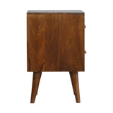 Chestnut Cube Carved Bedside-7