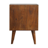 Chestnut Cube Carved Bedside-8