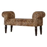 Leopard Print Velvet Bench-2