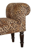 Leopard Print Velvet Bench-6