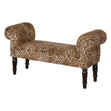 Leopard Print Velvet Bench-1