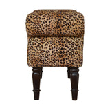 Leopard Print Velvet Bench-8