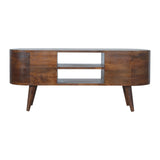 Chestnut Rounded Entertainment Unit-9