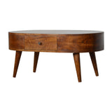 Chestnut Rounded Coffee Table-3