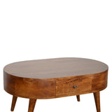 Chestnut Rounded Coffee Table-4