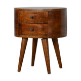 Chestnut Rounded Bedside Table-2