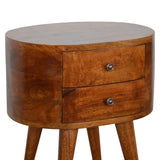 Chestnut Rounded Bedside Table-6