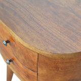 Chestnut Rounded Bedside Table-5