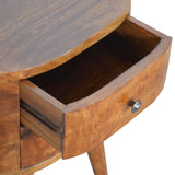 Chestnut Rounded Bedside Table-3