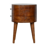 Chestnut Rounded Bedside Table-8