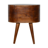 Chestnut Rounded Bedside Table-9