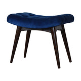 Royal Blue Cotton Velvet Bench-4