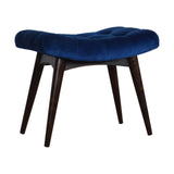 Royal Blue Cotton Velvet Bench-7