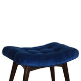 Royal Blue Cotton Velvet Bench-2