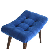 Royal Blue Cotton Velvet Bench-6