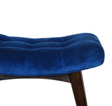 Royal Blue Cotton Velvet Bench-5